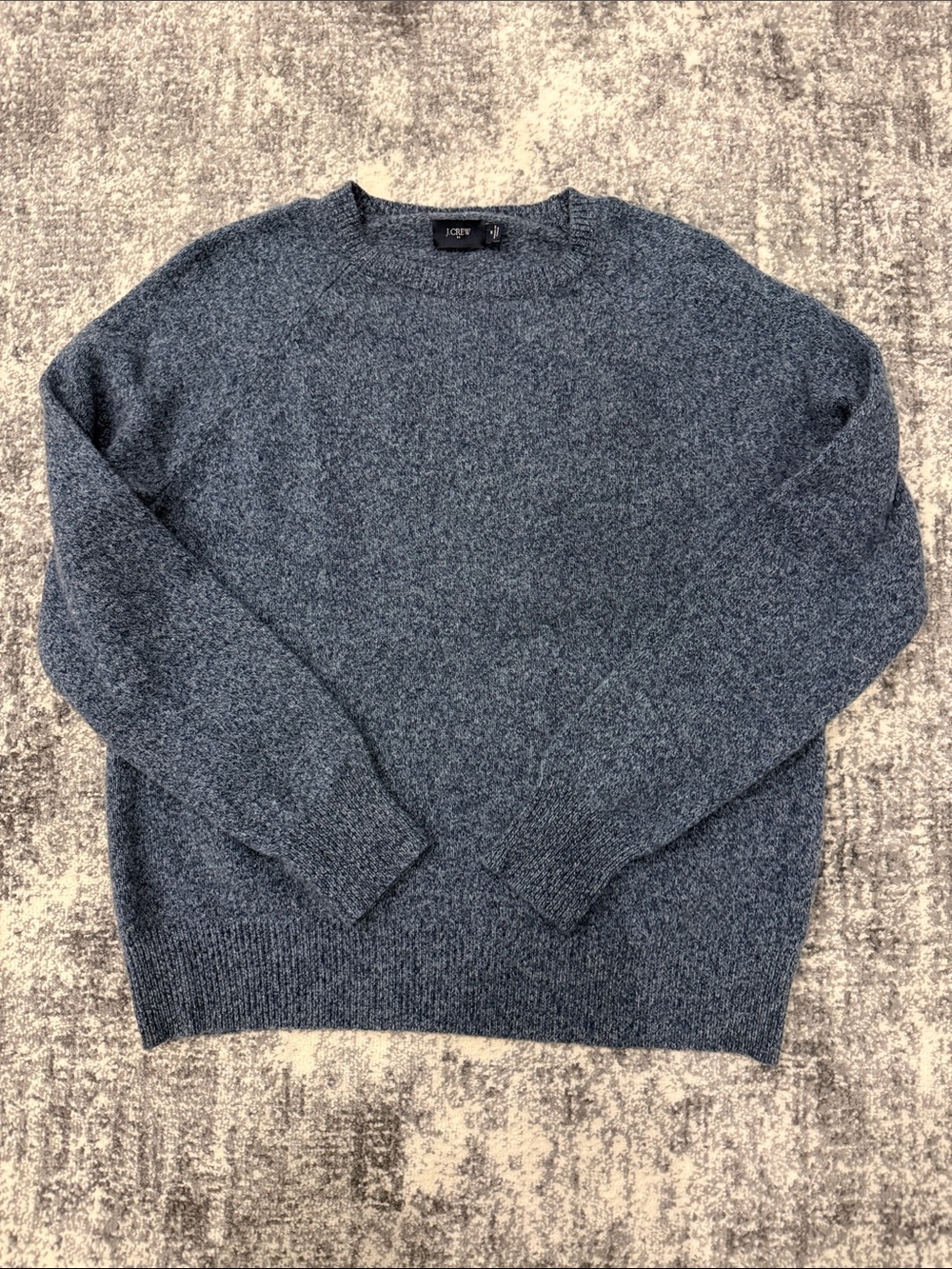 J. Crew Factory Men’s 100% wool Heathered Blue Crewneck Sweater